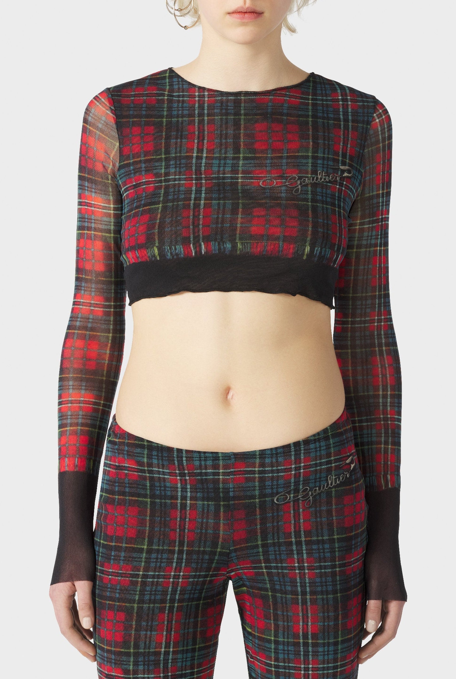 Top court à motif tartan - Black & Red & Blue
