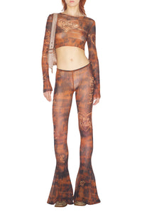 Pantalon JPG x Knwls imprimé - Brown & Écru
