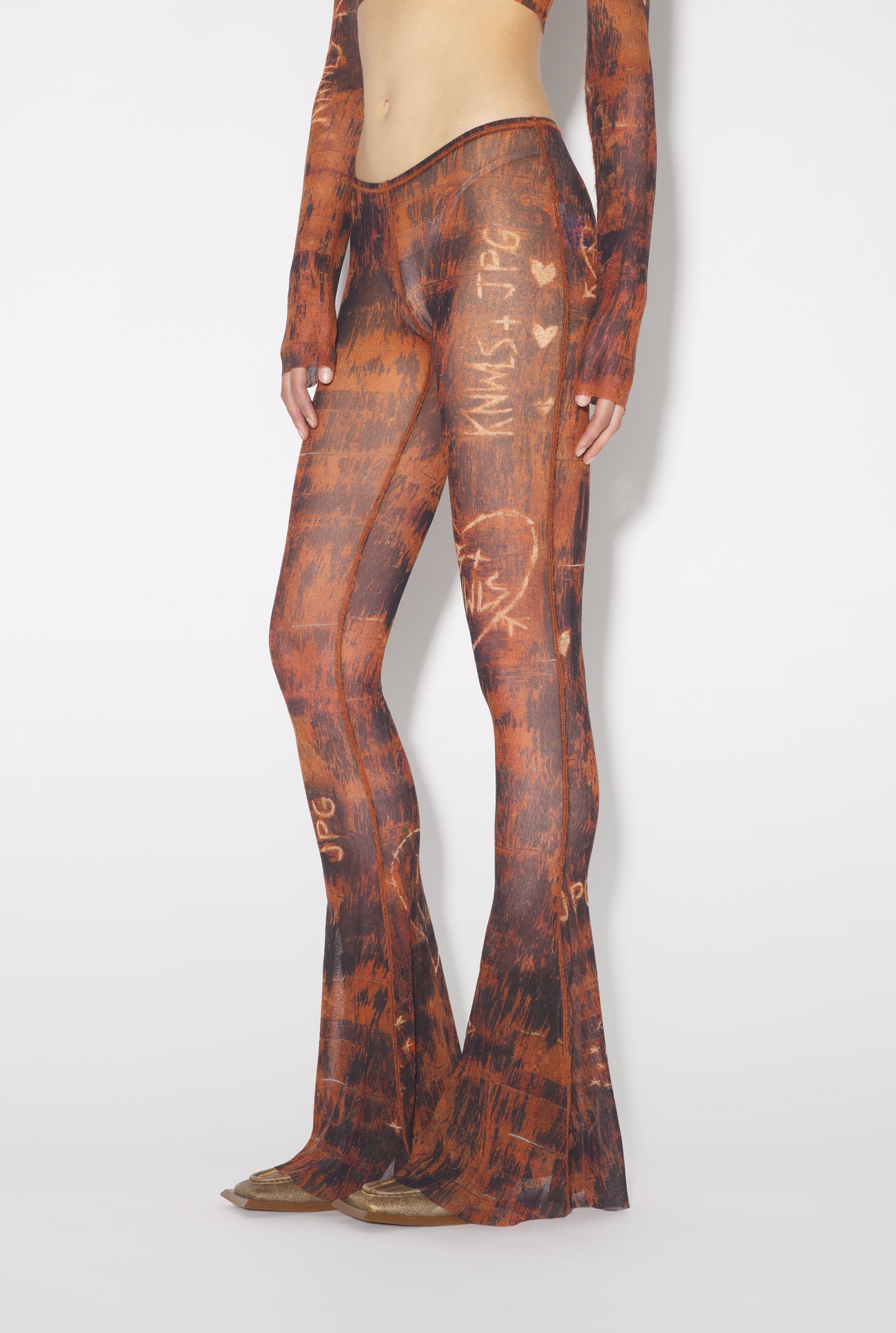Pantalon JPG x Knwls imprimé - Brown & Écru