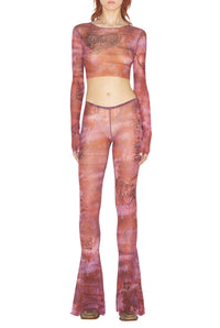 Pantalon JPG x Knwls imprimé - Brown & Lila