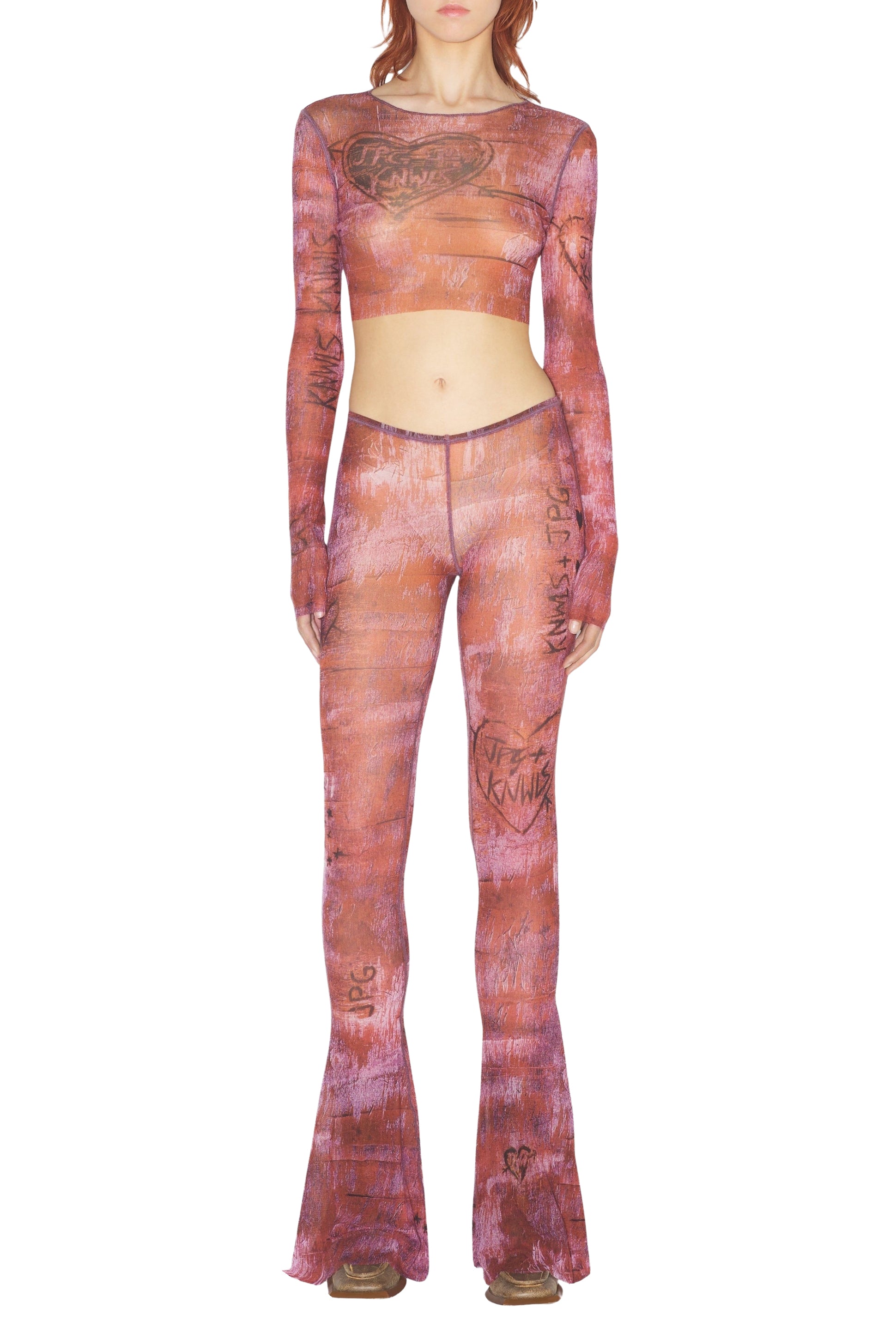 Pantalon JPG x Knwls imprimé - Brown & Lila