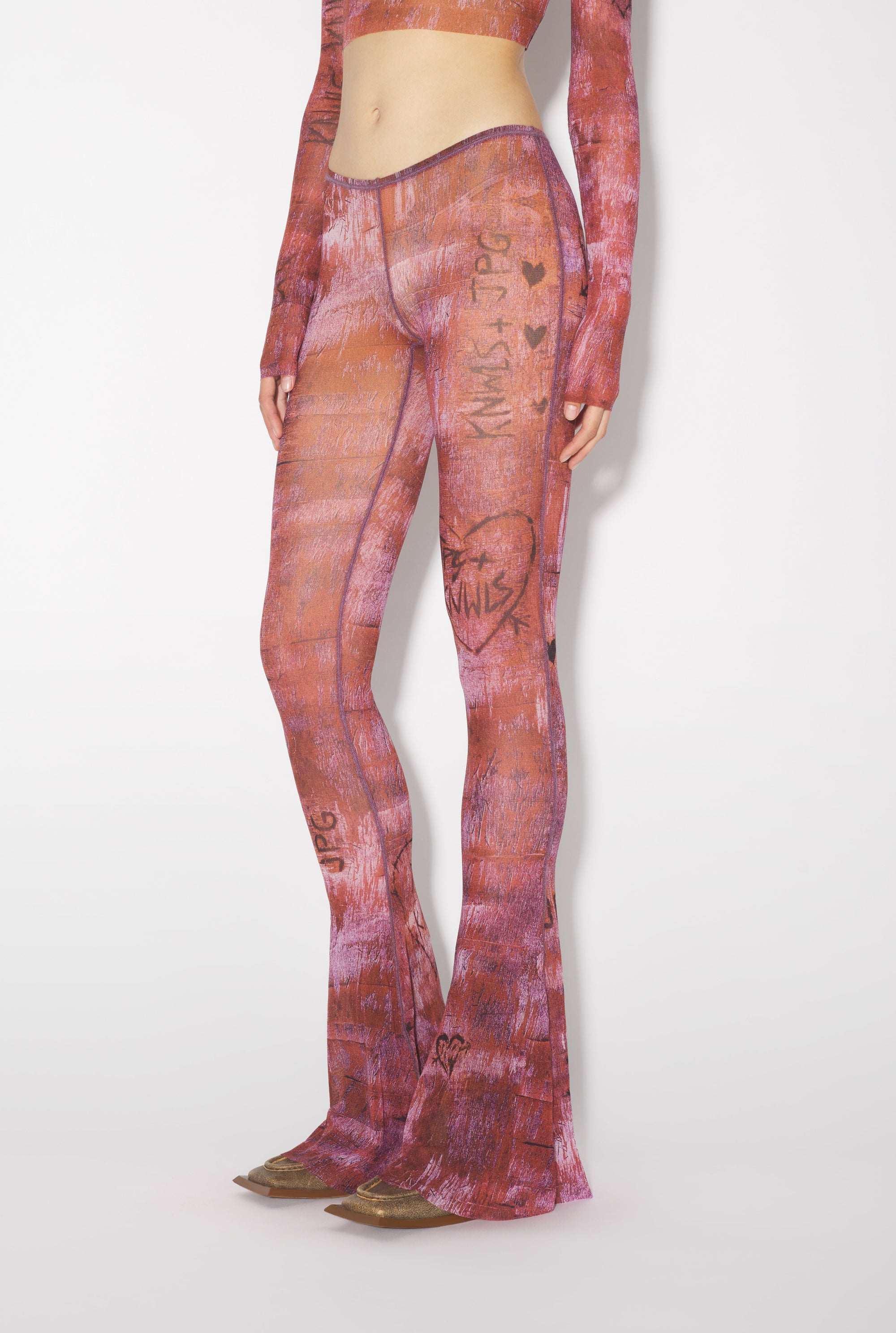 Pantalon JPG x Knwls imprimé - Brown & Lila