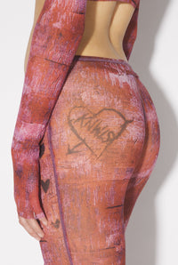 Pantalon JPG x Knwls imprimé - Brown & Lila