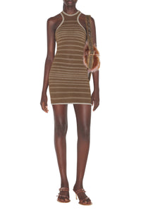 Robe courte JPG x Knwls à rayures - Brown & Écru