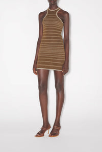 Robe courte JPG x Knwls à rayures - Brown & Écru