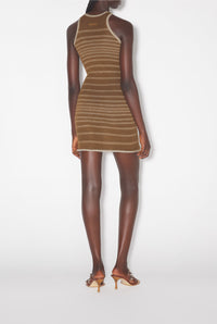 Robe courte JPG x Knwls à rayures - Brown & Écru