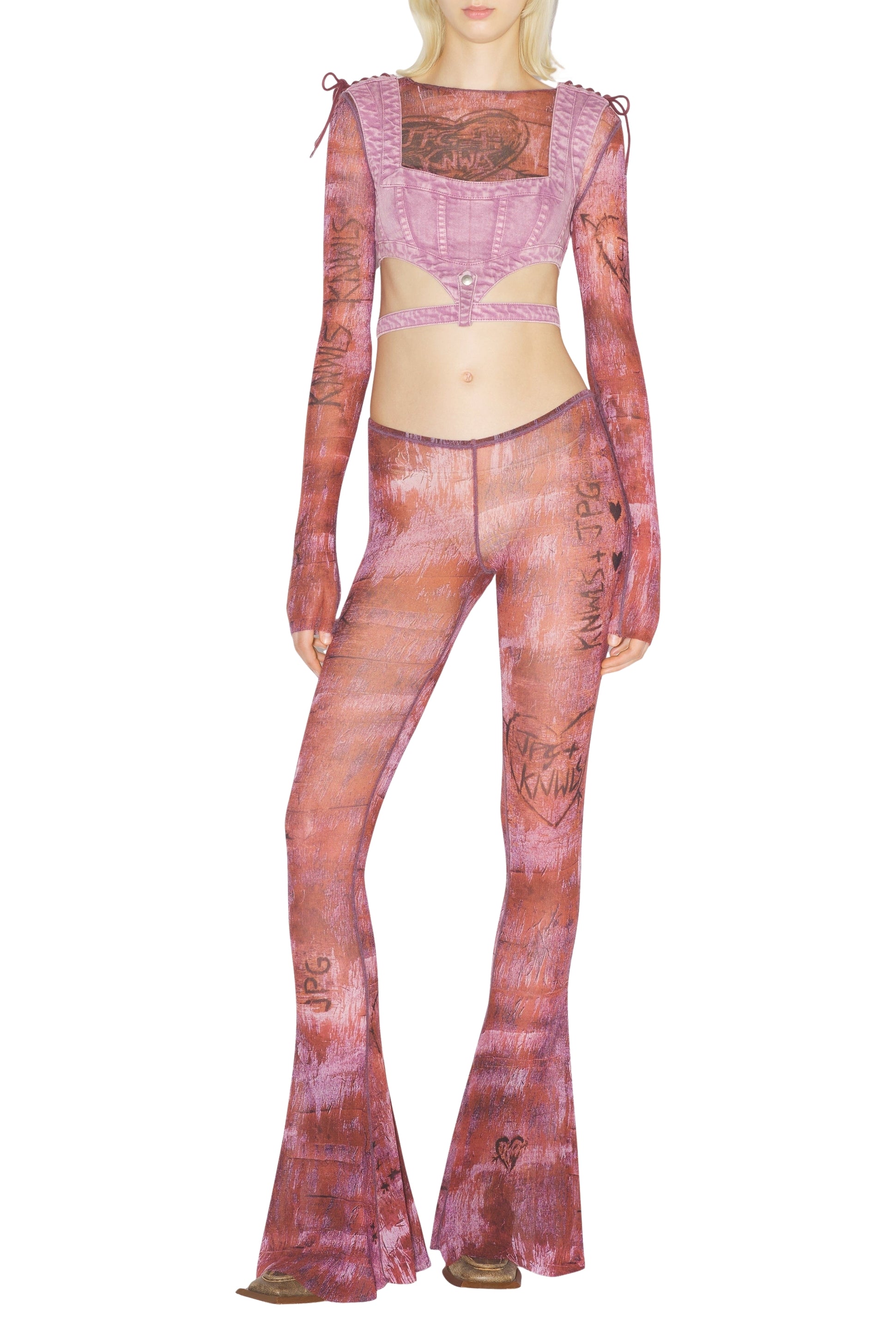 JPG x Knwls denim bra - Lilac