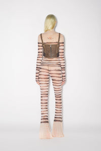 Corset JPG x Knwls à bretelles en cuir - Brown