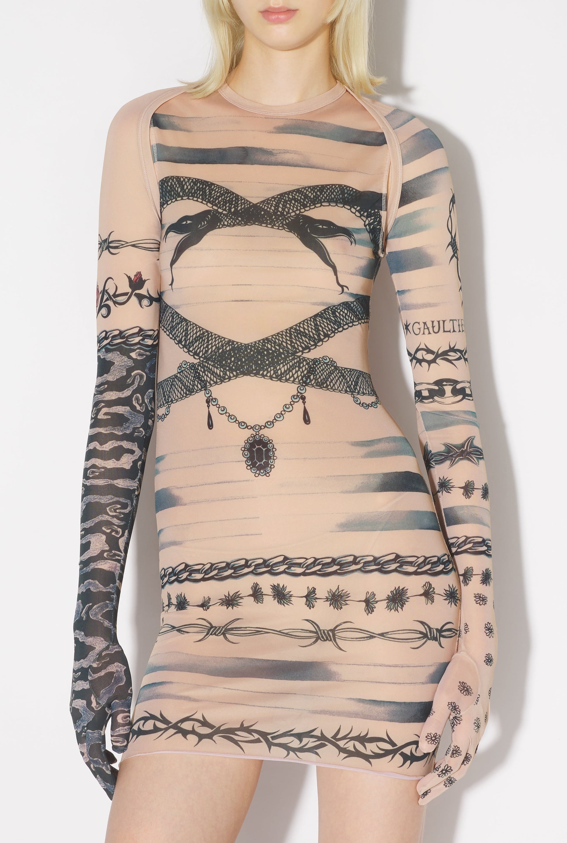 Boléro JPG x Knwls imprimé - Nude & Grey & Black