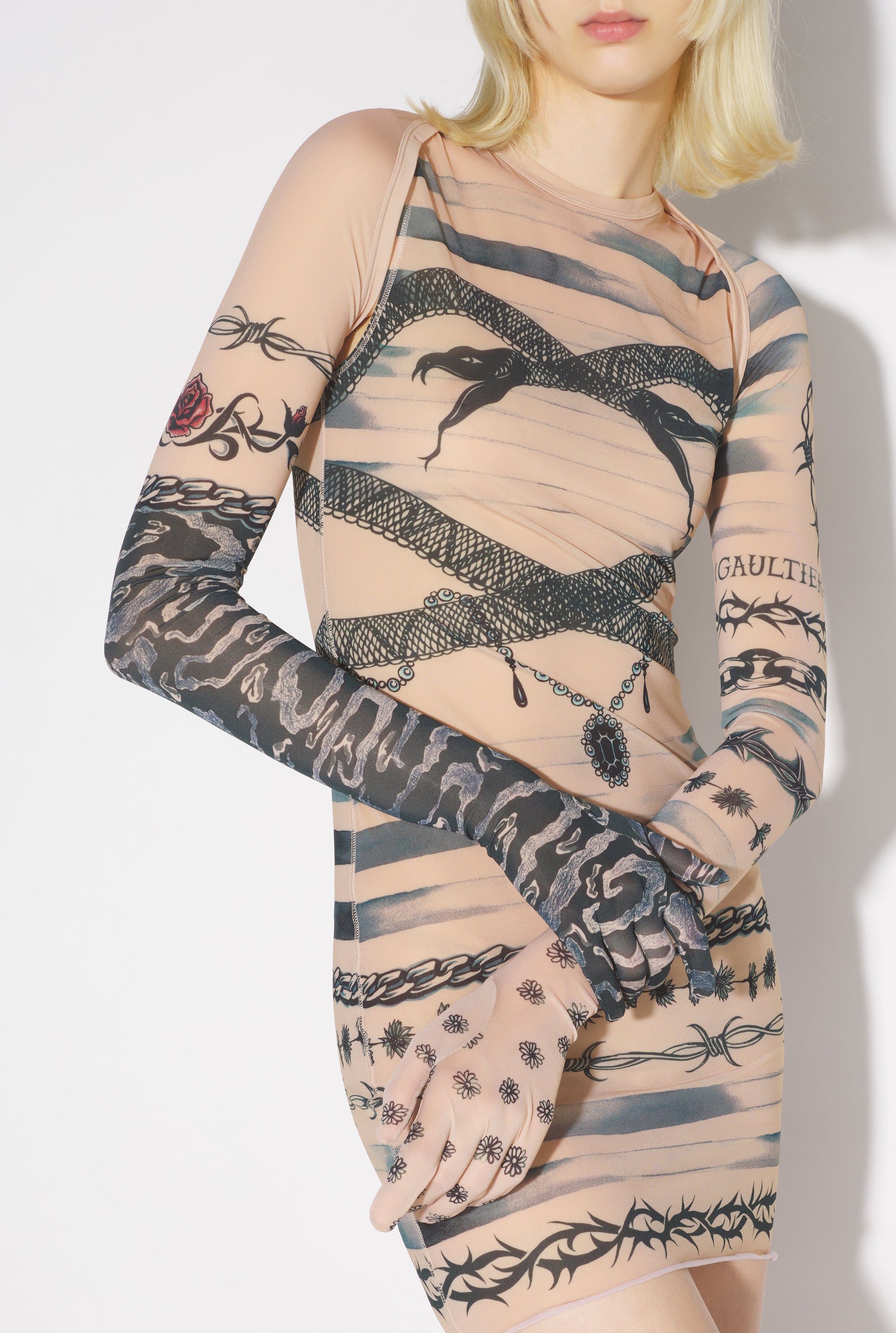 Boléro JPG x Knwls imprimé - Nude & Grey & Black