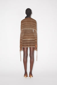 JPG x Knwls Stripe Cardigan - Brown & Ecru