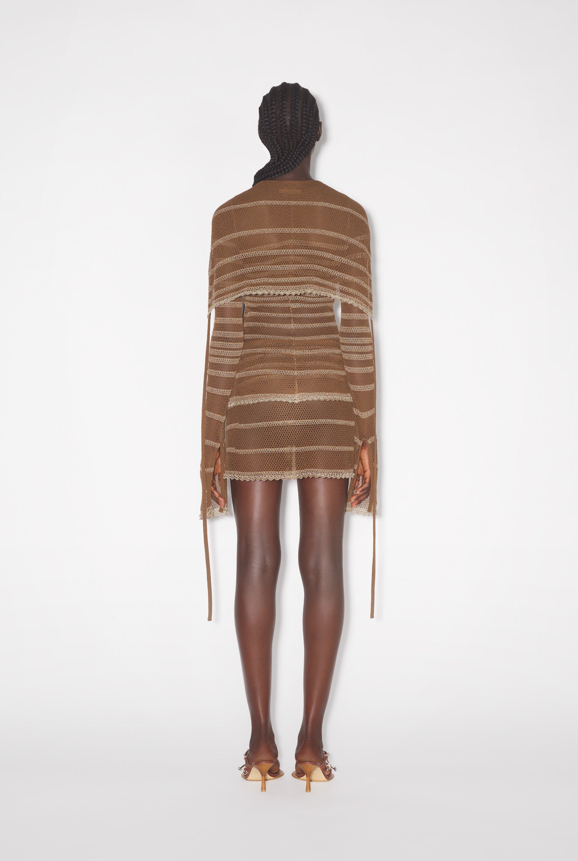 JPG x Knwls Stripe Cardigan - Brown & Ecru