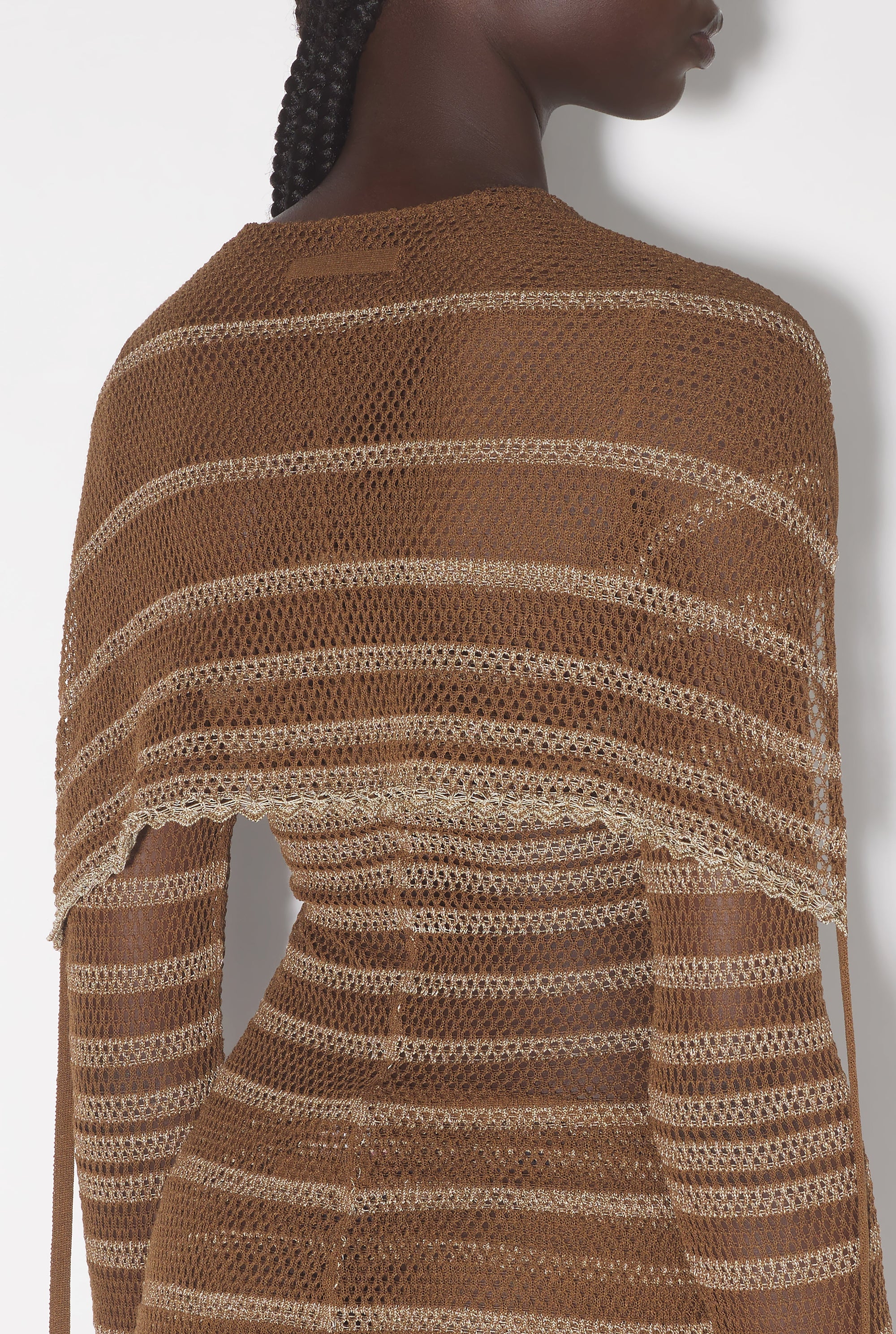 JPG x Knwls Stripe Cardigan - Brown & Ecru