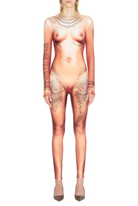 Combinaison Tattoo imprimée - Light Nude
