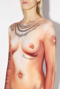 Combinaison Tattoo imprimée - Light Nude