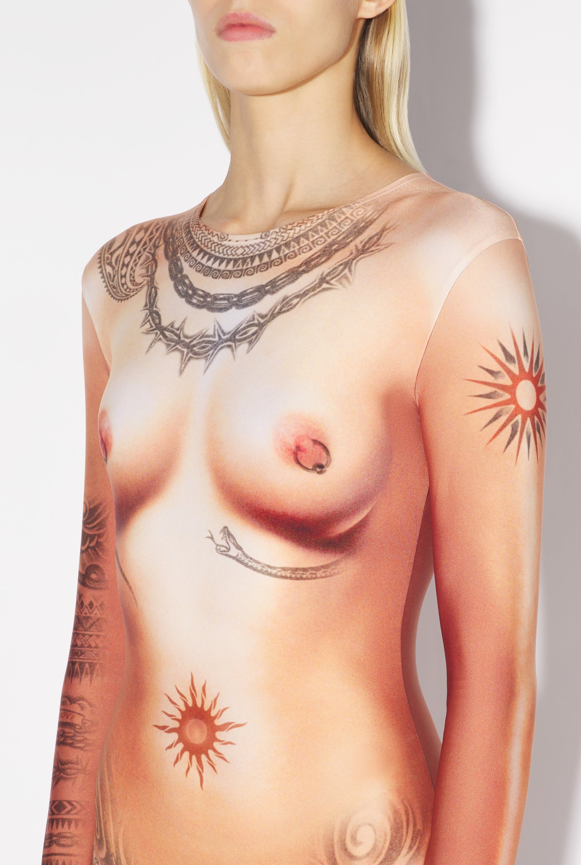 Combinaison Tattoo imprimée - Light Nude
