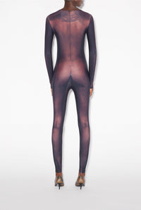 Combinaison Tattoo imprimée - Dark Nude