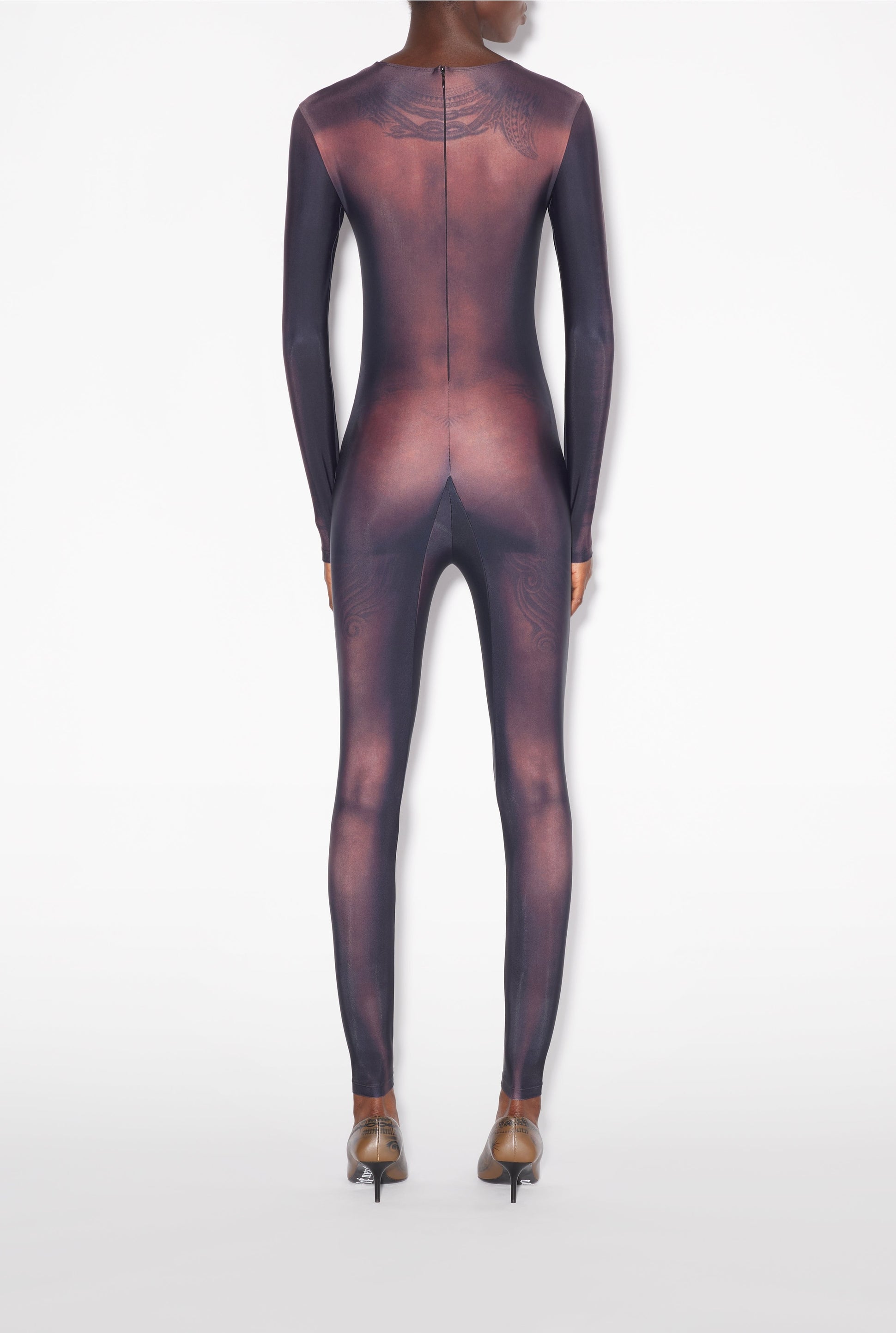 Combinaison Tattoo imprimée - Dark Nude