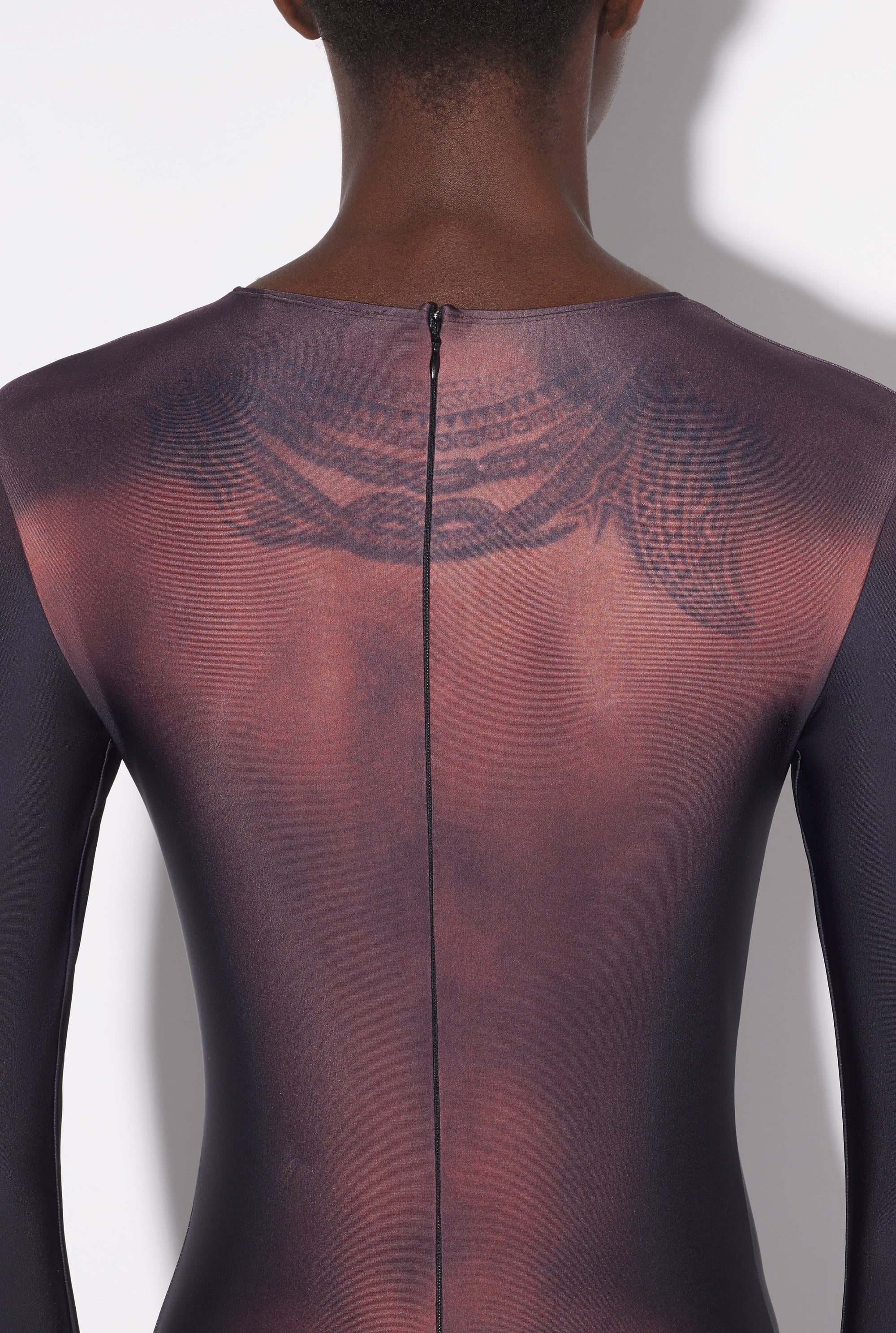 Combinaison Tattoo imprimée - Dark Nude