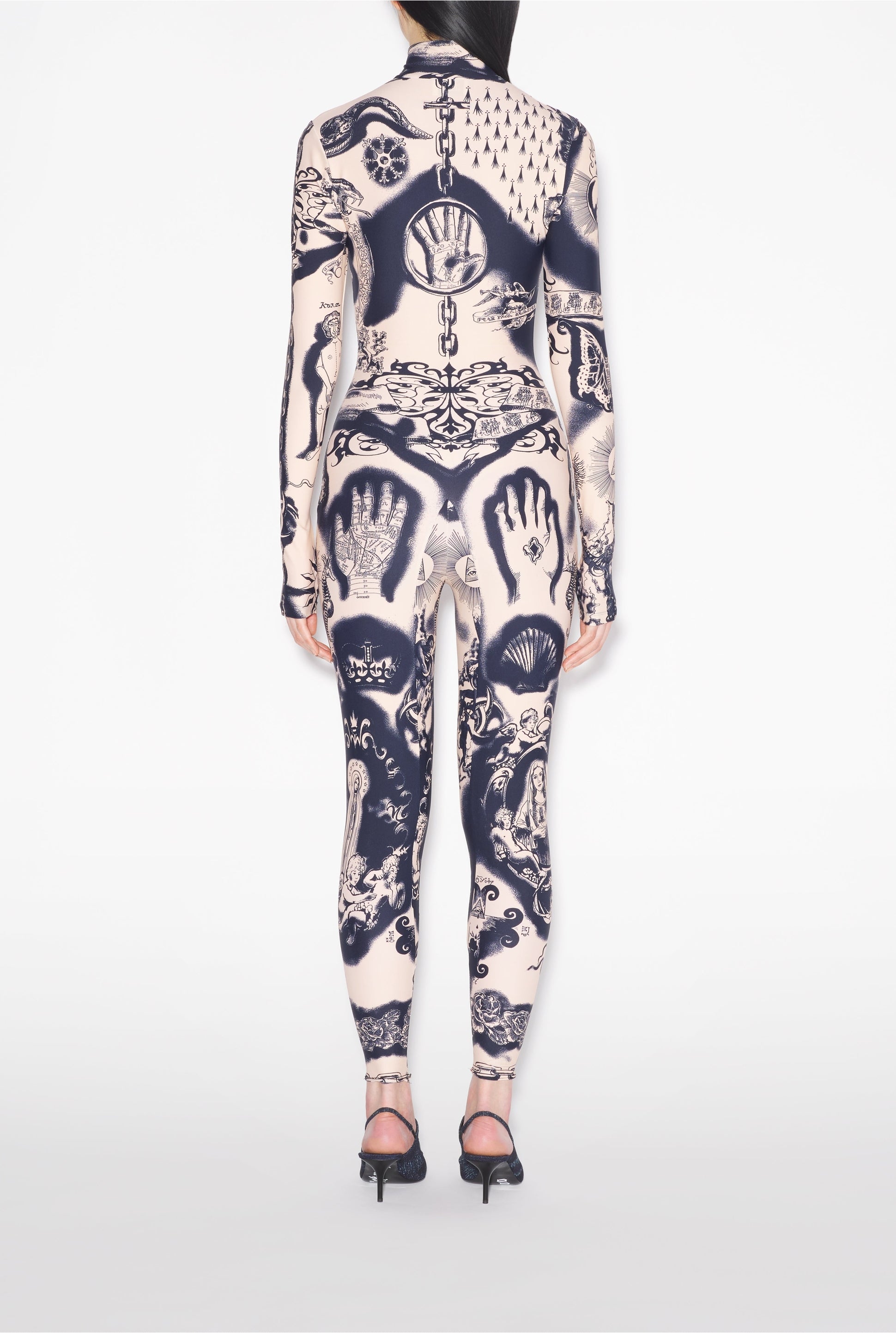Combinaison Tattoo imprimée - Nude & Navy
