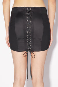 Jupe courte Tattoo en satin - Black
