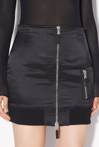 Jupe courte Tattoo en satin - Black