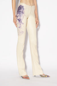 Pantalon Tattoo imprimé en cuir - Nude & Navy