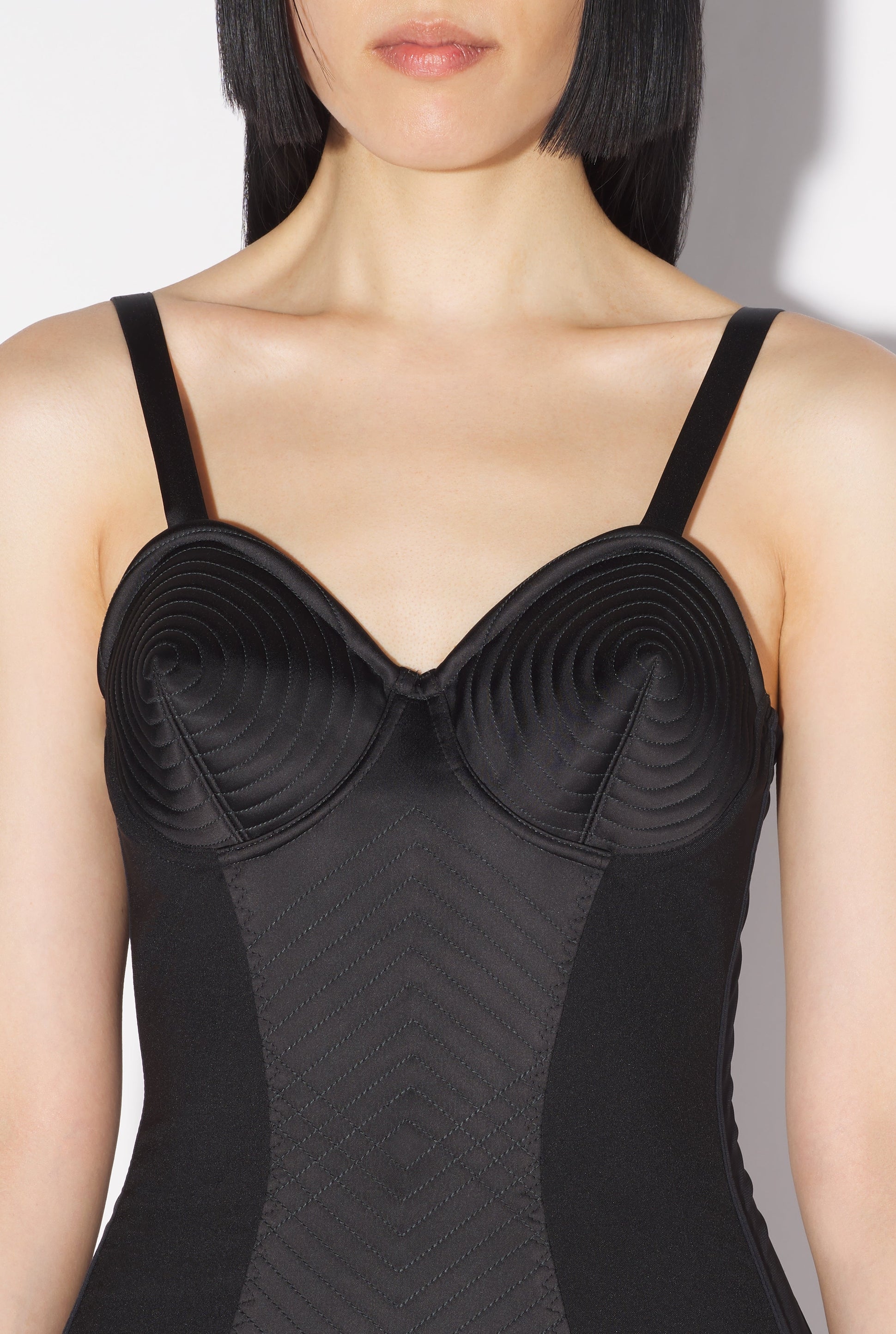 Robe courte Flower en satin - Black