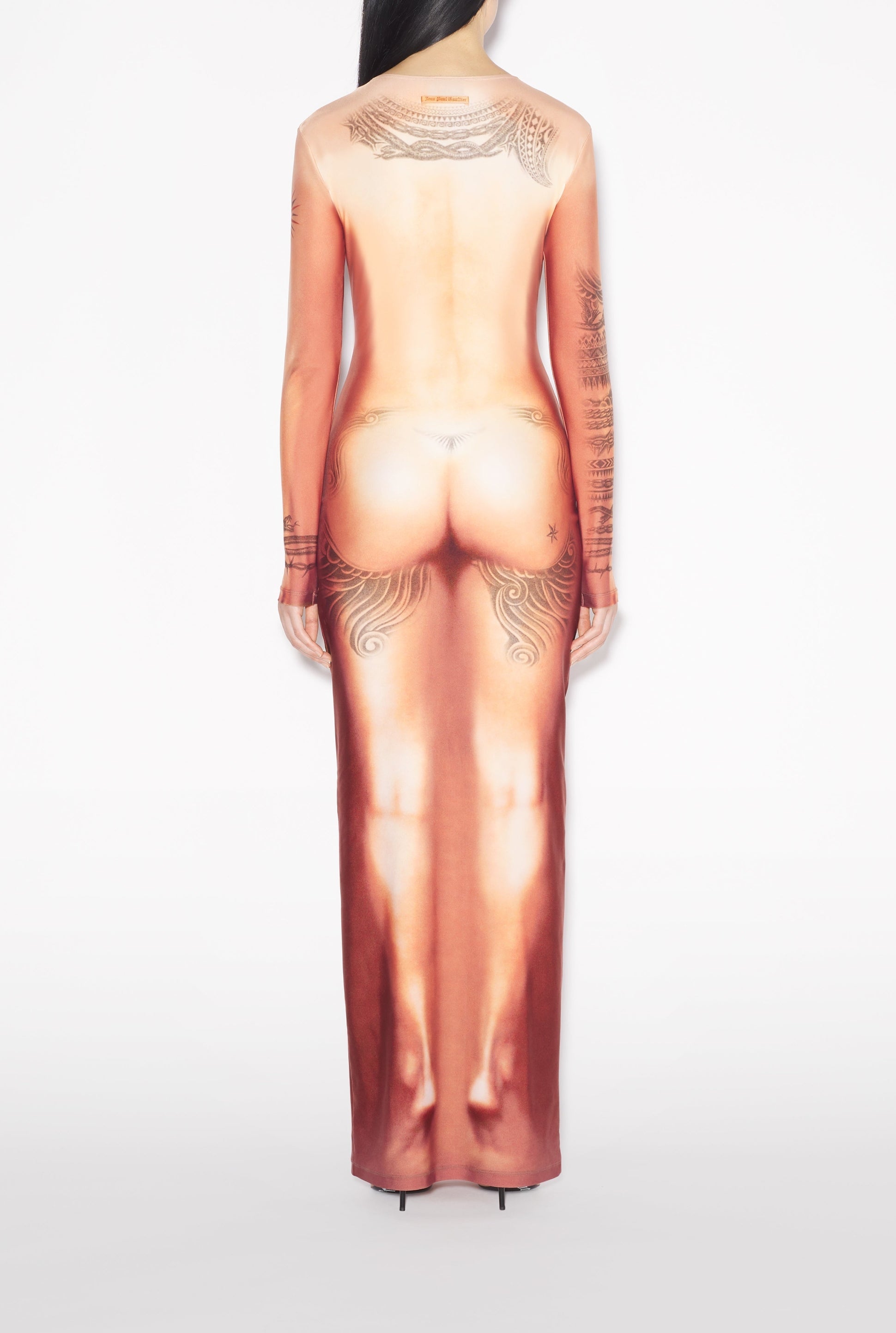 Robe longue Tattoo imprimée - Light Nude