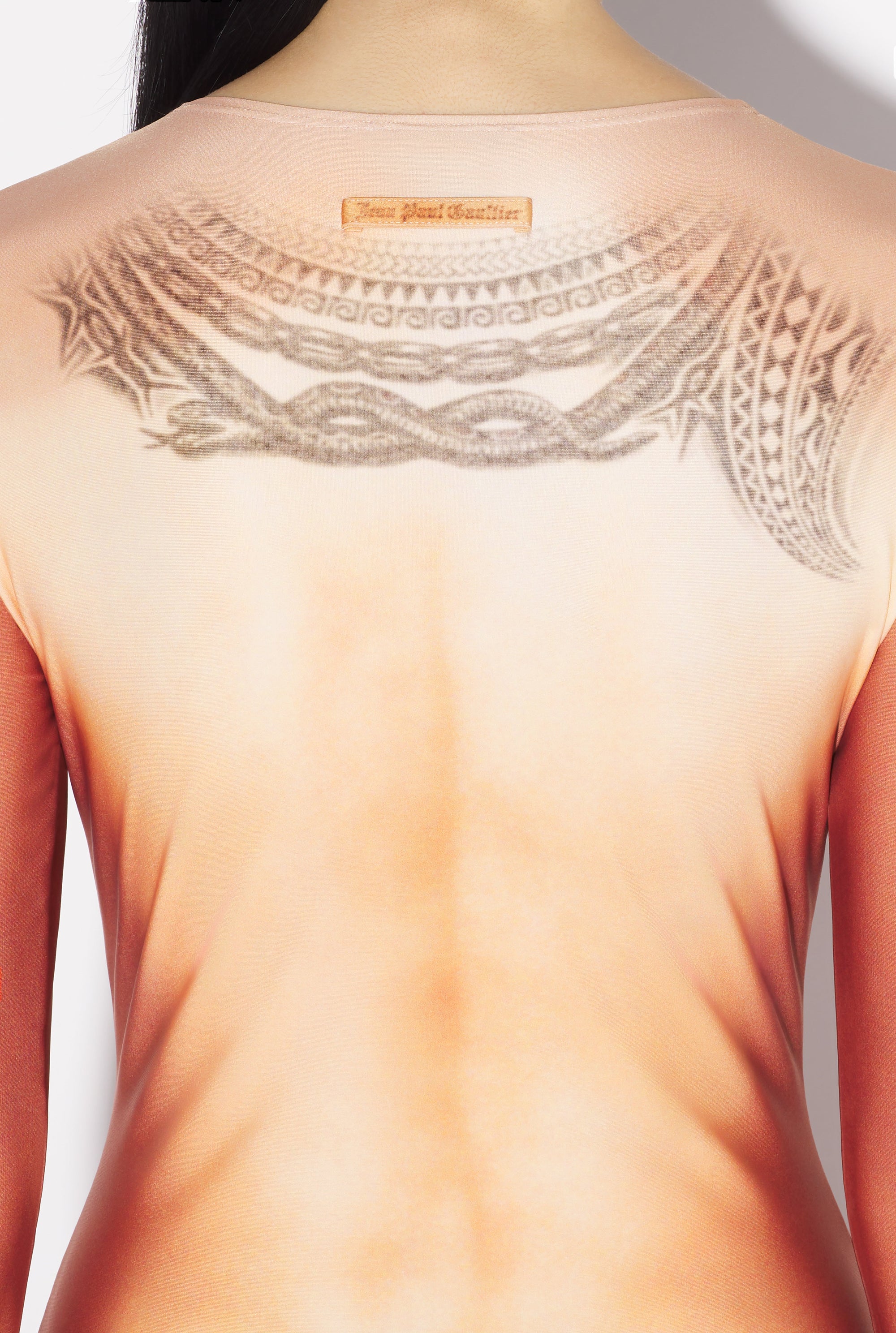 Robe longue Tattoo imprimée - Light Nude
