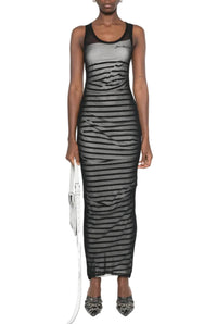 Robe longue marinière - Navy & White & Black