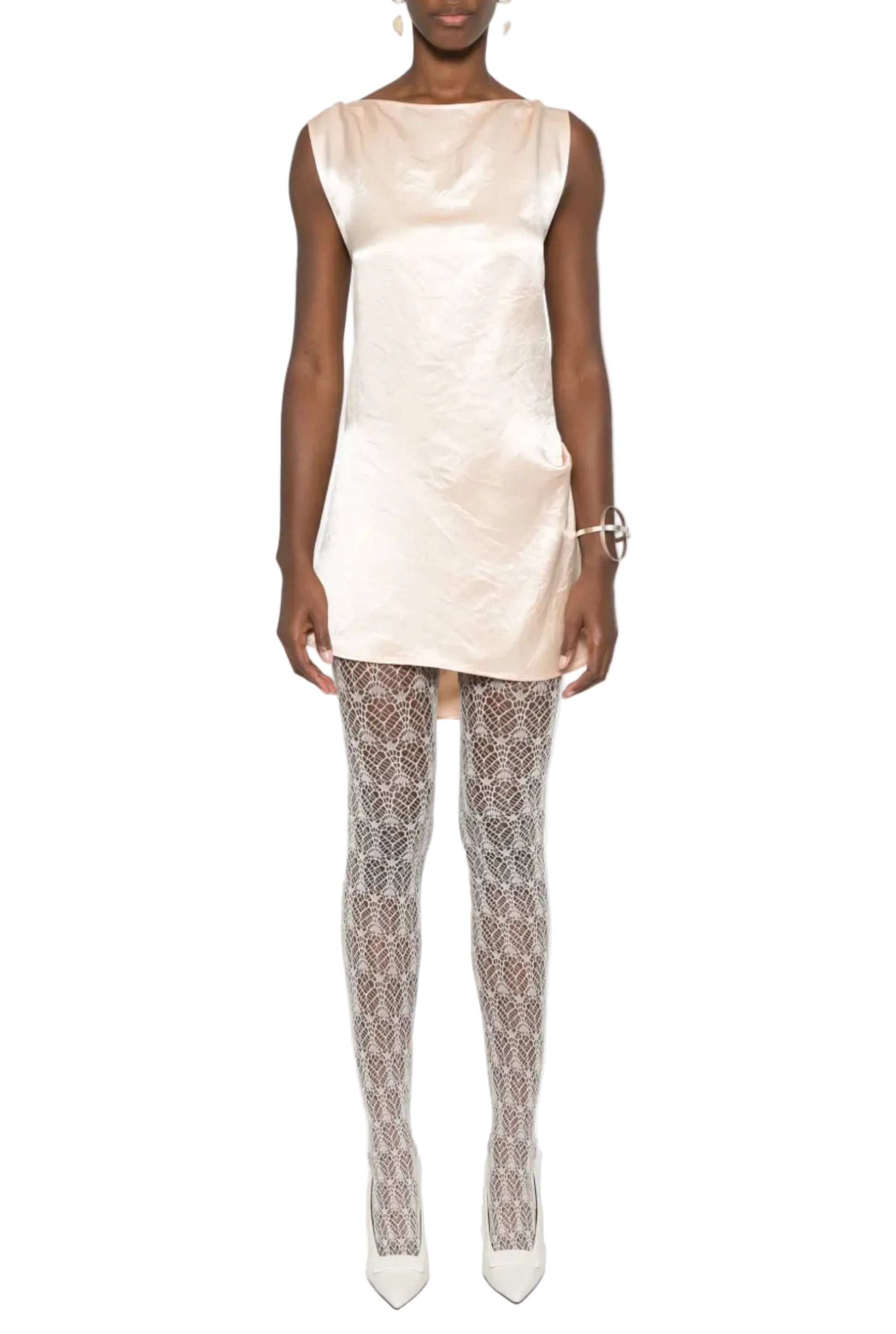 Robe courte en satin - Salmon