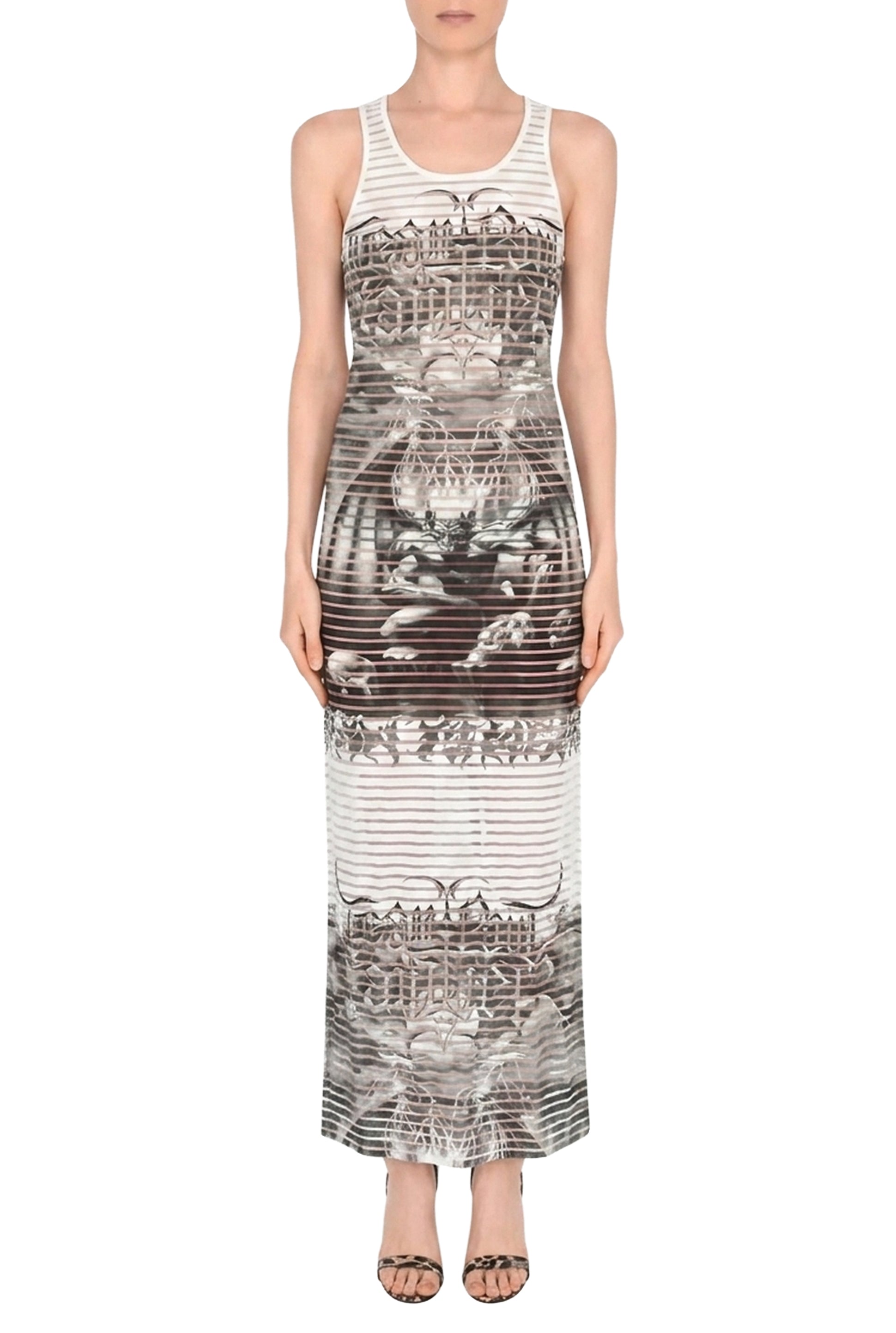 Robe longue imprimée - White & Black