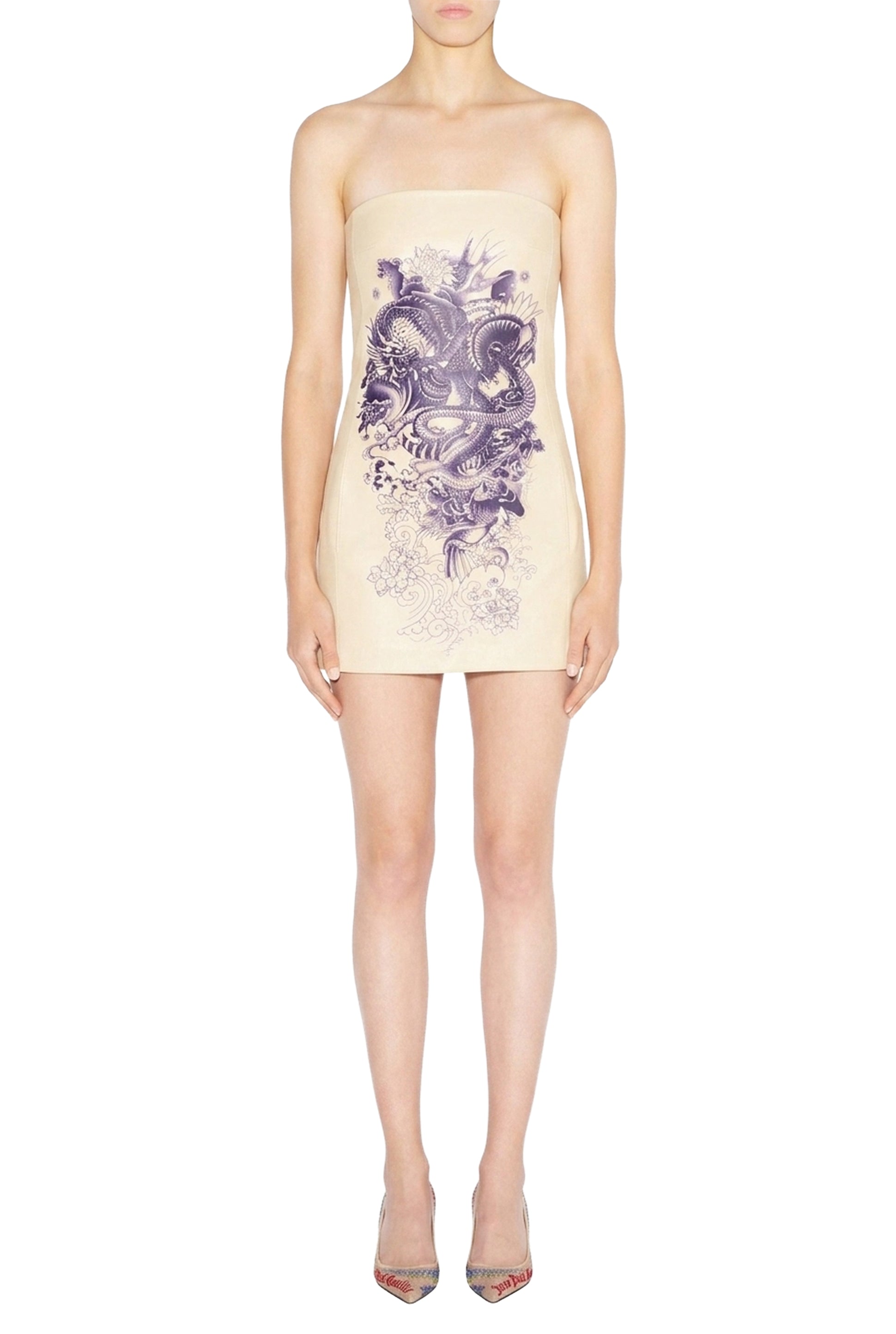 Robe Tattoo en cuir - Nude & Navy