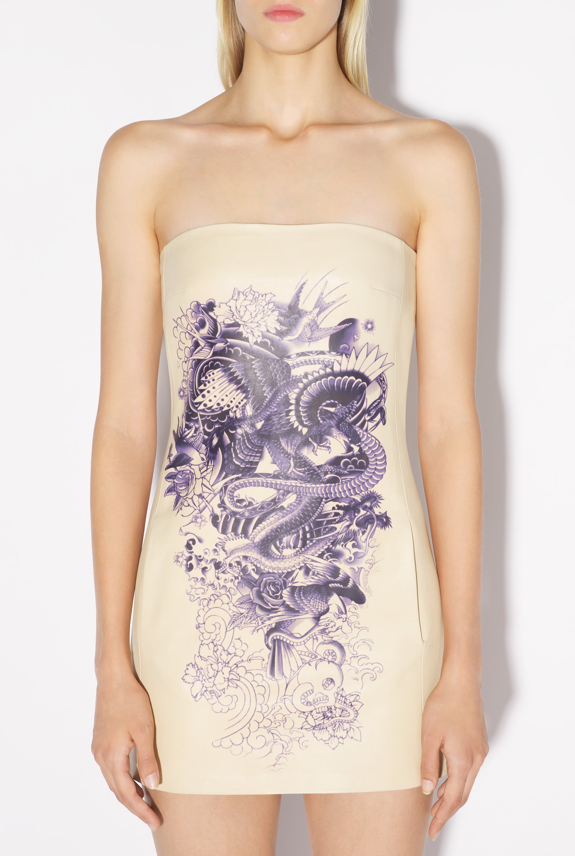 Robe Tattoo en cuir - Nude & Navy