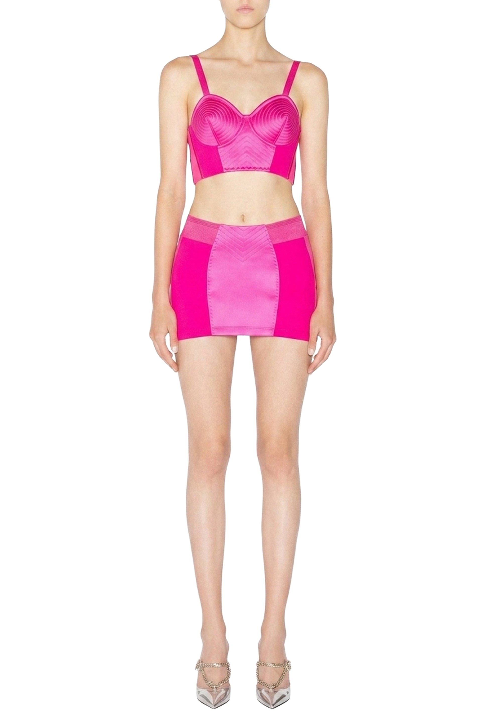 Brassière Tattoo en satin - Pink Shocking