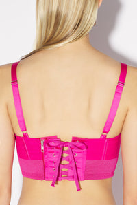 Brassière Tattoo en satin - Pink Shocking