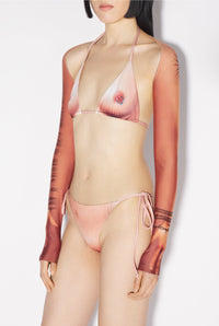 Haut de Bikini Tattoo imprimé - Light Nude