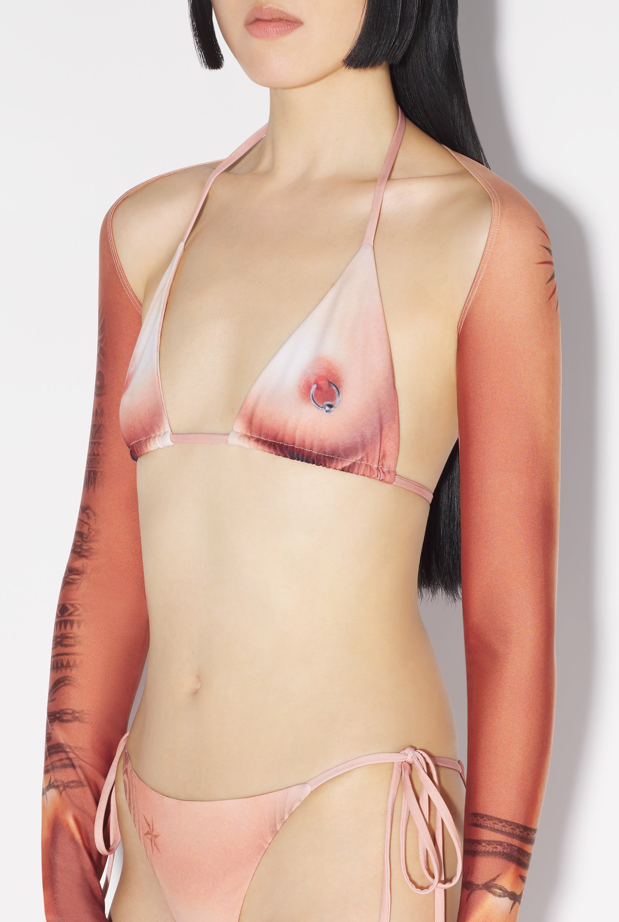 Haut de Bikini Tattoo imprimé - Light Nude