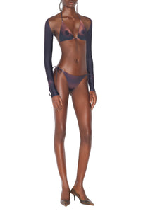 Haut de Bikini Tattoo imprimé - Dark Nude