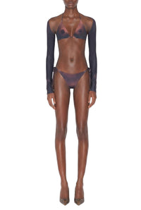 Haut de bikini Tattoo imprimé - Dark Nude