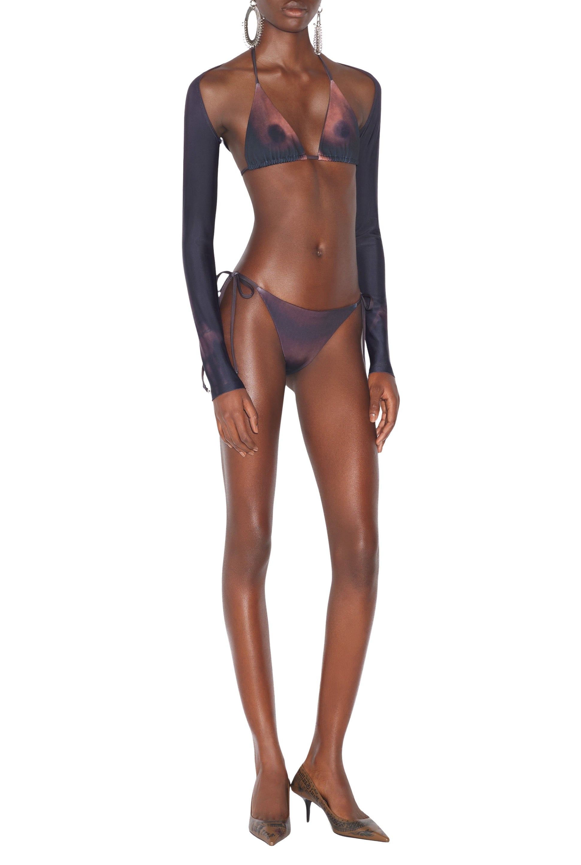 Bas de Bikini Tattoo imprimé - Dark Nude