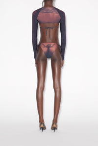 Haut de Bikini Tattoo imprimé - Dark Nude