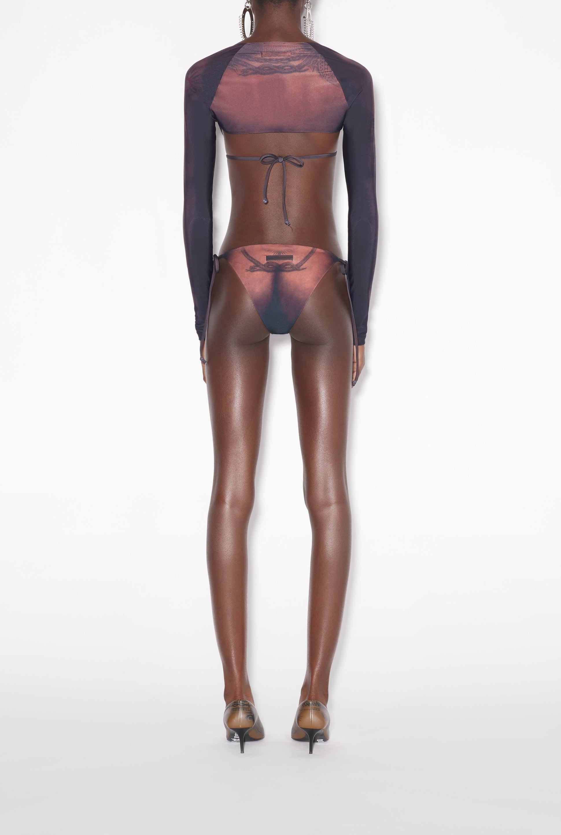 Haut de Bikini Tattoo imprimé - Dark Nude