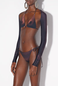 Haut de Bikini Tattoo imprimé - Dark Nude