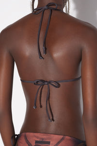 Haut de Bikini Tattoo imprimé - Dark Nude