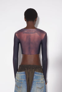 Top court Tattoo imprimé - Dark Nude