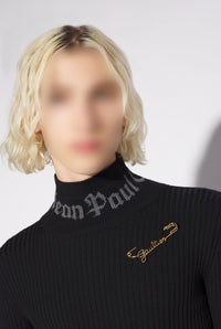 Gaultier unisex logo pin - Gold