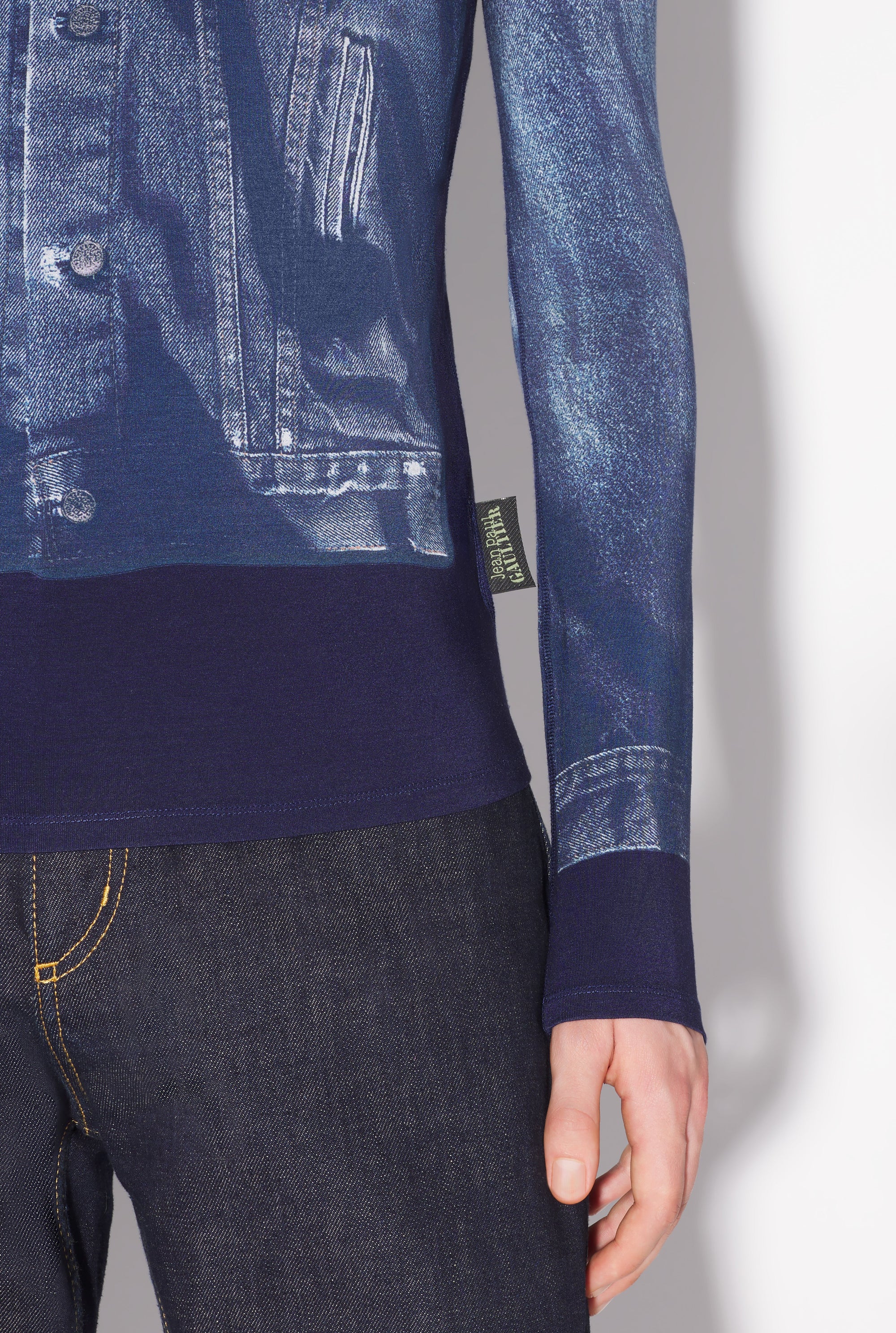 T-shirt Tattoo à manches longues imprimé - Navy & Blue