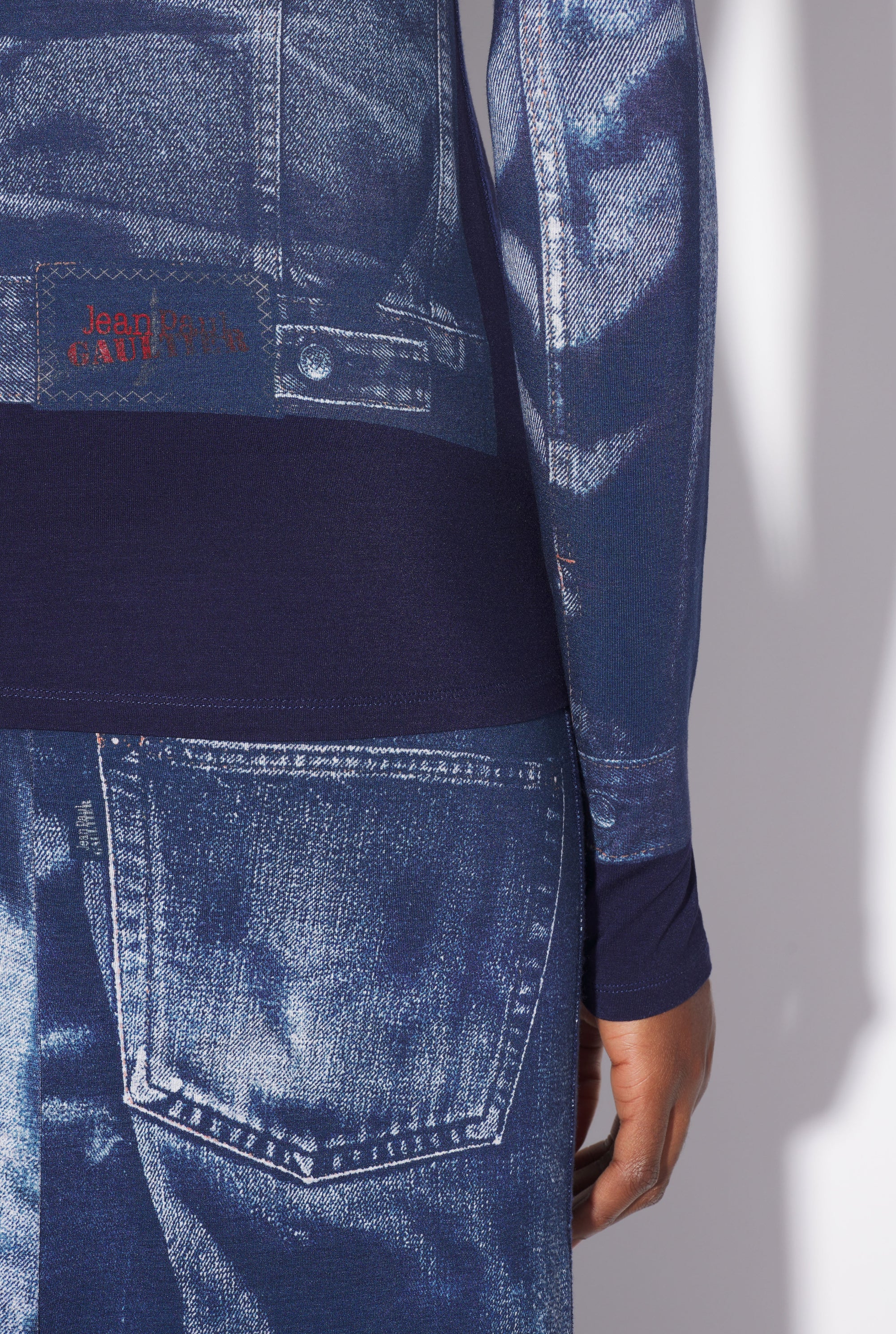 T-shirt Tattoo à manches longues imprimé - Navy & Blue